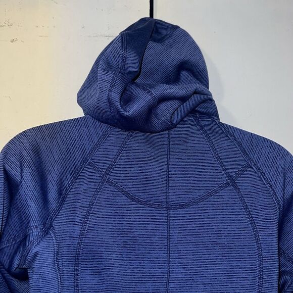 ATHLETA Periwinkle Purple Stripe Strength Zip Up Hoodie Jacket-S - Picture 5 of 10